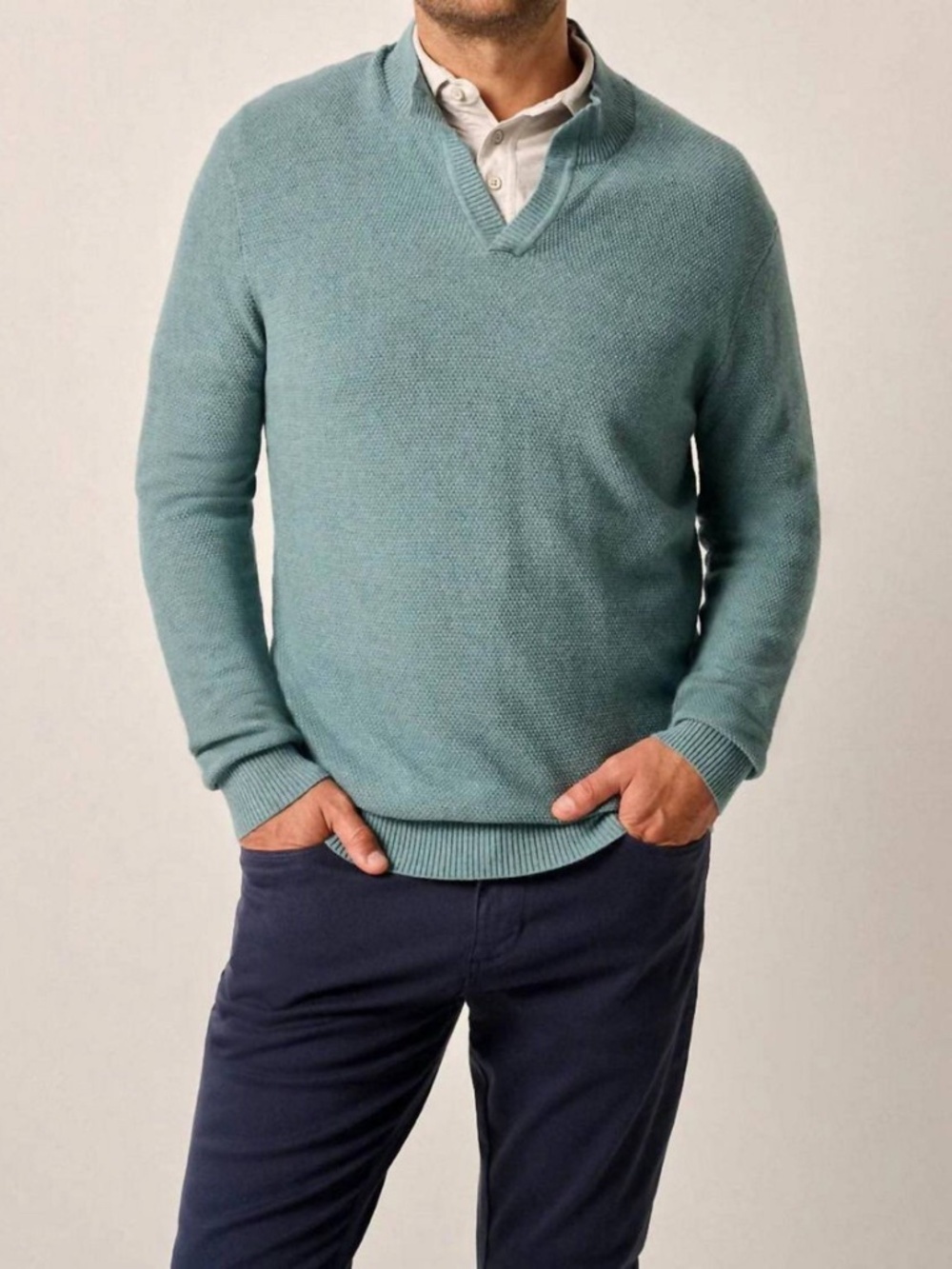 Johnnie-O Men's Esteban Johnny Collar Sweater EUC
